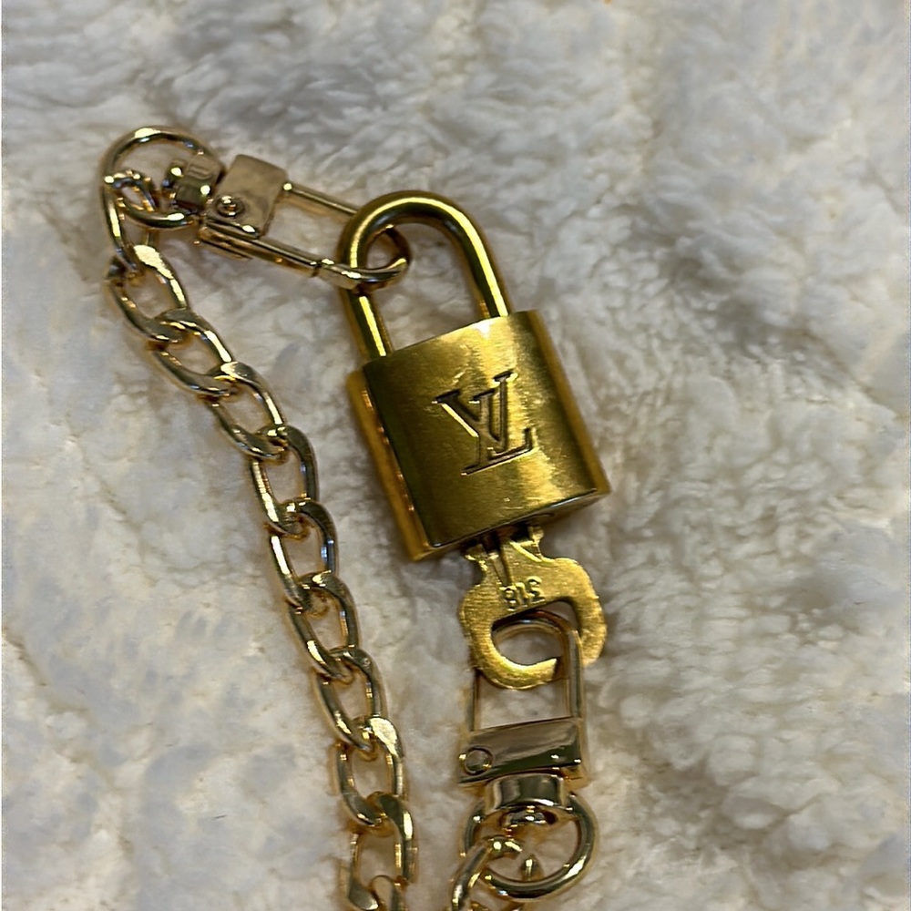 Louis Vuitton locket and unbranded chain, #318.